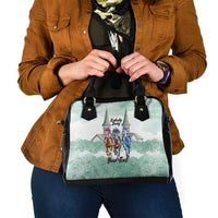 Kentucky Horse Racing Personalized Shoulder Handbag Churchill Downs Roses Pastel Green