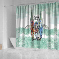 Kentucky Horse Racing Personalized Shower Curtain Churchill Downs Roses Pastel Green