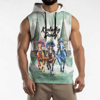 Kentucky Horse Racing Personalized Sleeveless Hoodie Churchill Downs Roses Pastel Green