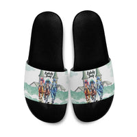 Kentucky Horse Racing Personalized Slide Sandals Churchill Downs Roses Pastel Green