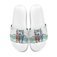 Kentucky Horse Racing Personalized Slide Sandals Churchill Downs Roses Pastel Green