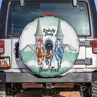 Kentucky Horse Racing Personalized Spare Tire Cover Churchill Downs Roses Pastel Green