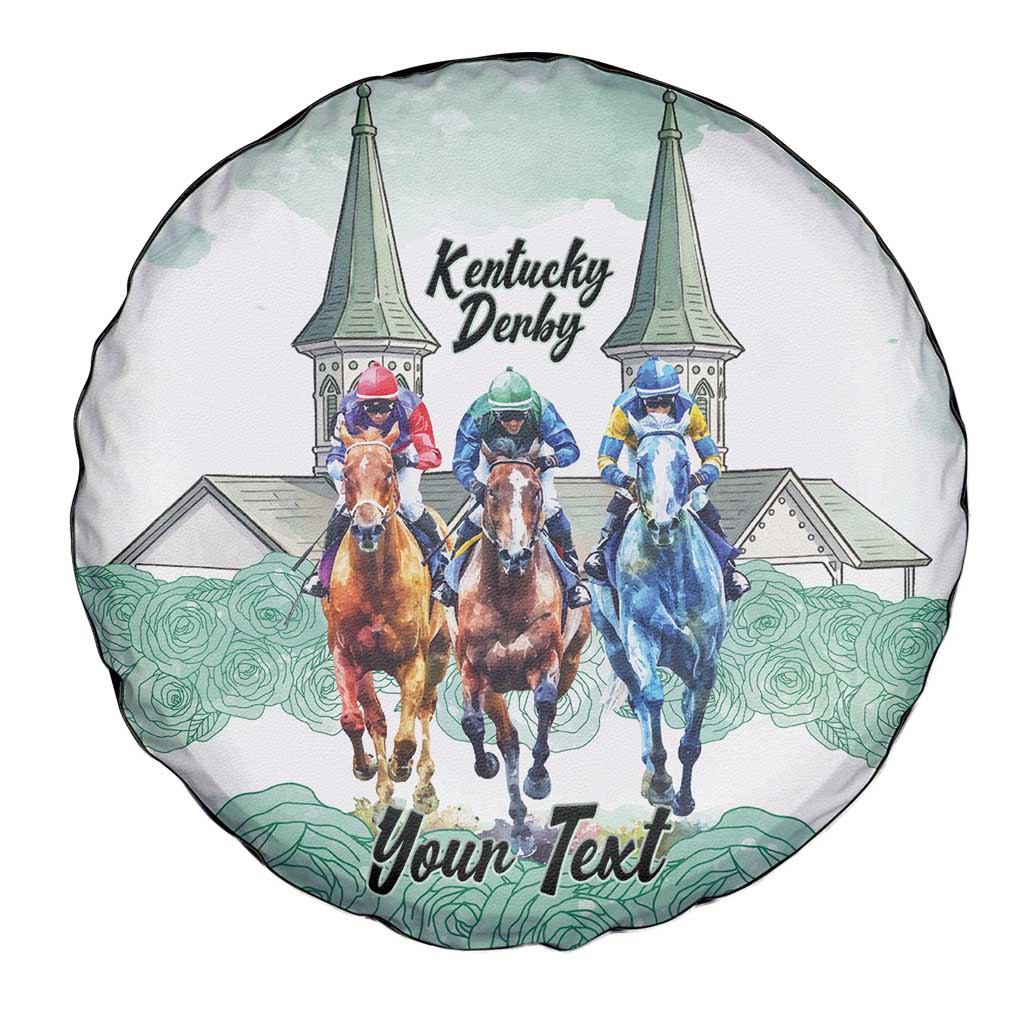 Kentucky Horse Racing Personalized Spare Tire Cover Churchill Downs Roses Pastel Green