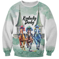 Kentucky Horse Racing Personalized Sweatshirt Churchill Downs Roses Pastel Green