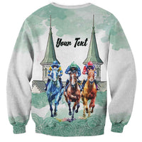 Kentucky Horse Racing Personalized Sweatshirt Churchill Downs Roses Pastel Green