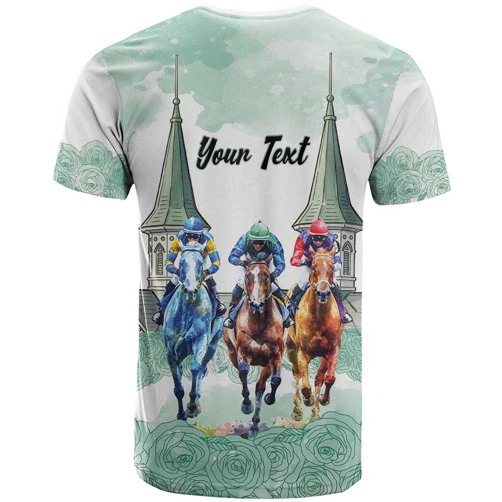 Kentucky Horse Racing Personalized T Shirt Churchill Downs Roses Pastel Green