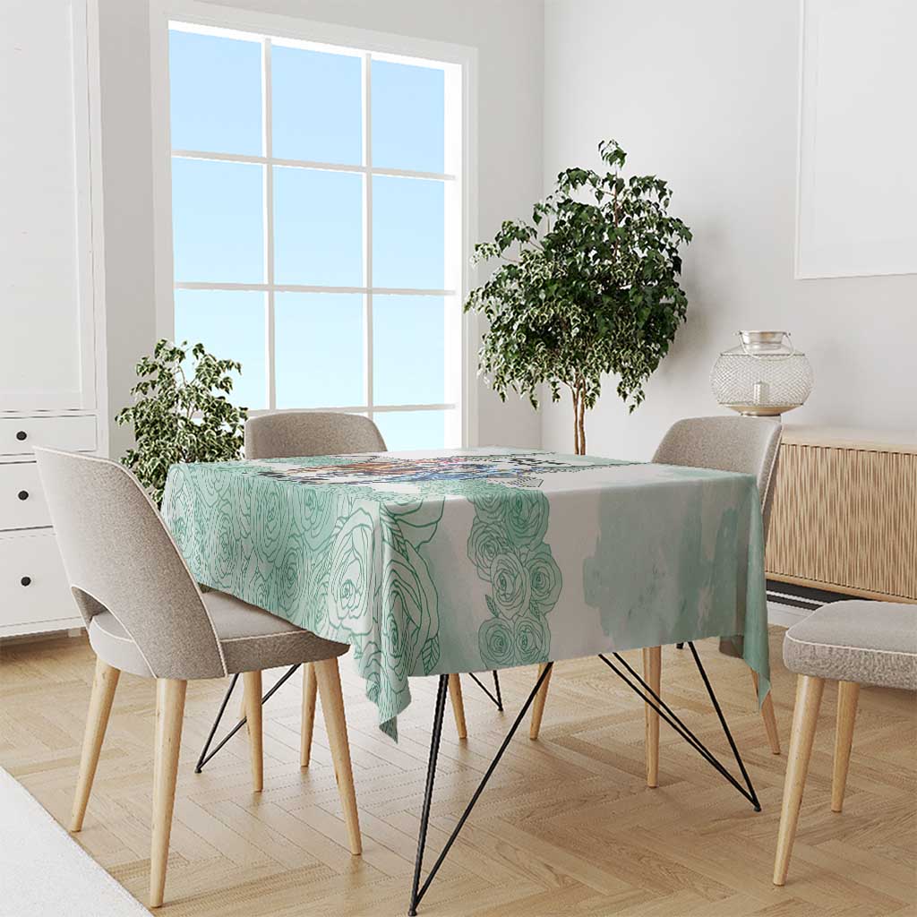 Kentucky Horse Racing Personalized Tablecloth Churchill Downs Roses Pastel Green
