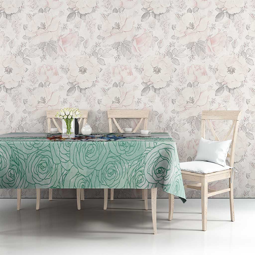 Kentucky Horse Racing Personalized Tablecloth Churchill Downs Roses Pastel Green