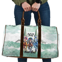 Kentucky Horse Racing Personalized Travel Bag Churchill Downs Roses Pastel Green