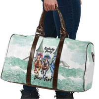 Kentucky Horse Racing Personalized Travel Bag Churchill Downs Roses Pastel Green