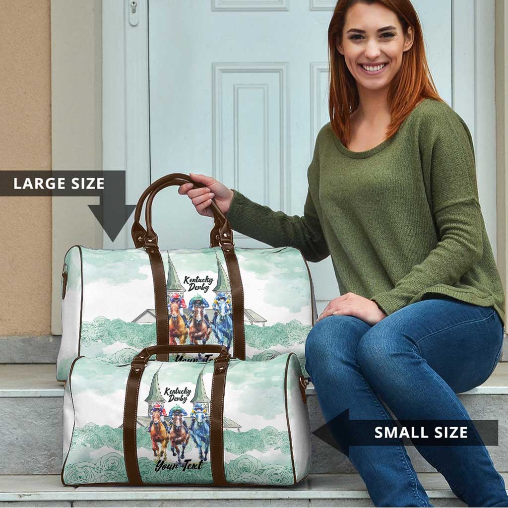 Kentucky Horse Racing Personalized Travel Bag Churchill Downs Roses Pastel Green
