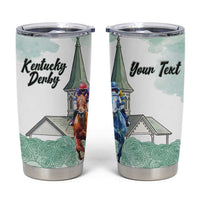 Kentucky Horse Racing Personalized Tumbler Cup Churchill Downs Roses Pastel Green