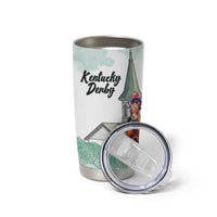 Kentucky Horse Racing Personalized Tumbler Cup Churchill Downs Roses Pastel Green