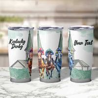 Kentucky Horse Racing Personalized Tumbler Cup Churchill Downs Roses Pastel Green