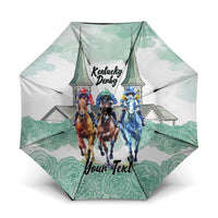 Kentucky Horse Racing Personalized Umbrella Churchill Downs Roses Pastel Green