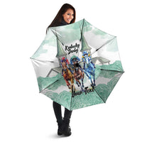 Kentucky Horse Racing Personalized Umbrella Churchill Downs Roses Pastel Green