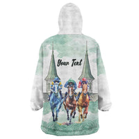 Kentucky Horse Racing Personalized Wearable Blanket Hoodie Churchill Downs Roses Pastel Green