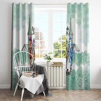 Kentucky Horse Racing Personalized Window Curtain Churchill Downs Roses Pastel Green