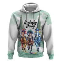 Kentucky Horse Racing Personalized Zip Hoodie Churchill Downs Roses Pastel Green