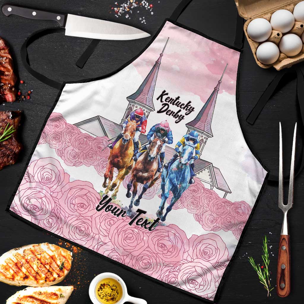 Kentucky Horse Racing Personalized Apron Churchill Downs Roses Pastel Pink