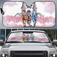 Kentucky Horse Racing Personalized Auto Sun Shade Churchill Downs Roses Pastel Pink