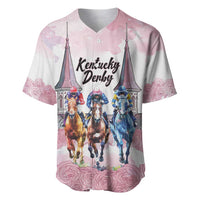 Kentucky Horse Racing Personalized Baseball Jersey Churchill Downs Roses Pastel Pink