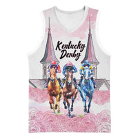 Kentucky Horse Racing Personalized Basketball Jersey Churchill Downs Roses Pastel Pink