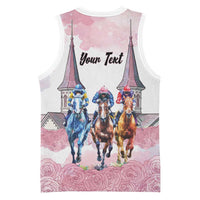 Kentucky Horse Racing Personalized Basketball Jersey Churchill Downs Roses Pastel Pink