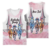 Kentucky Horse Racing Personalized Basketball Jersey Churchill Downs Roses Pastel Pink