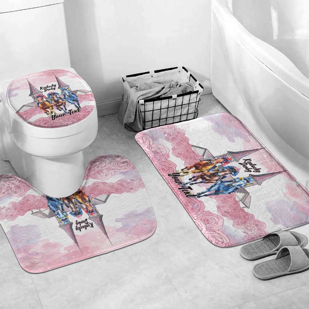 Kentucky Horse Racing Personalized Bathroom Set Churchill Downs Roses Pastel Pink