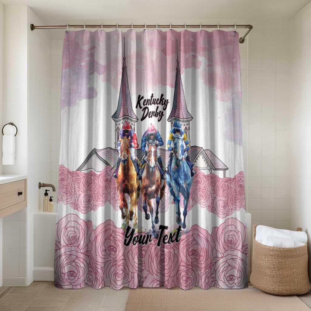 Kentucky Horse Racing Personalized Bathroom Set Churchill Downs Roses Pastel Pink