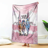 Kentucky Horse Racing Personalized Blanket Churchill Downs Roses Pastel Pink