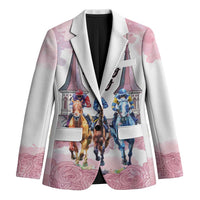 Kentucky Horse Racing Personalized Blazer Churchill Downs Roses Pastel Pink