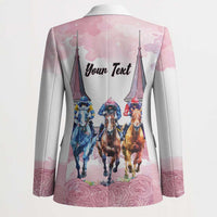 Kentucky Horse Racing Personalized Blazer Churchill Downs Roses Pastel Pink