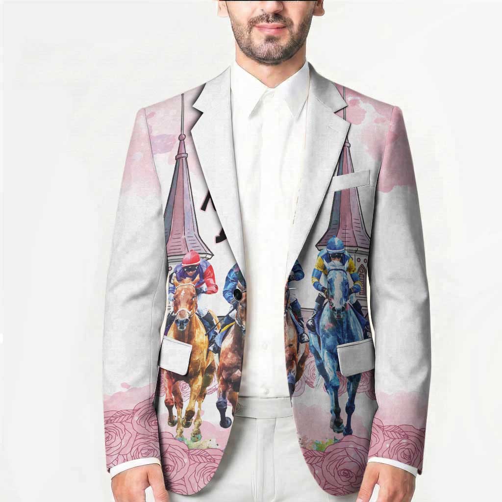 Kentucky Horse Racing Personalized Blazer Churchill Downs Roses Pastel Pink