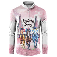 Kentucky Horse Racing Personalized Button Sweatshirt Churchill Downs Roses Pastel Pink