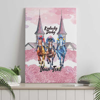 Kentucky Horse Racing Personalized Canvas Wall Art Churchill Downs Roses Pastel Pink