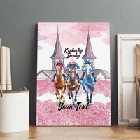 Kentucky Horse Racing Personalized Canvas Wall Art Churchill Downs Roses Pastel Pink