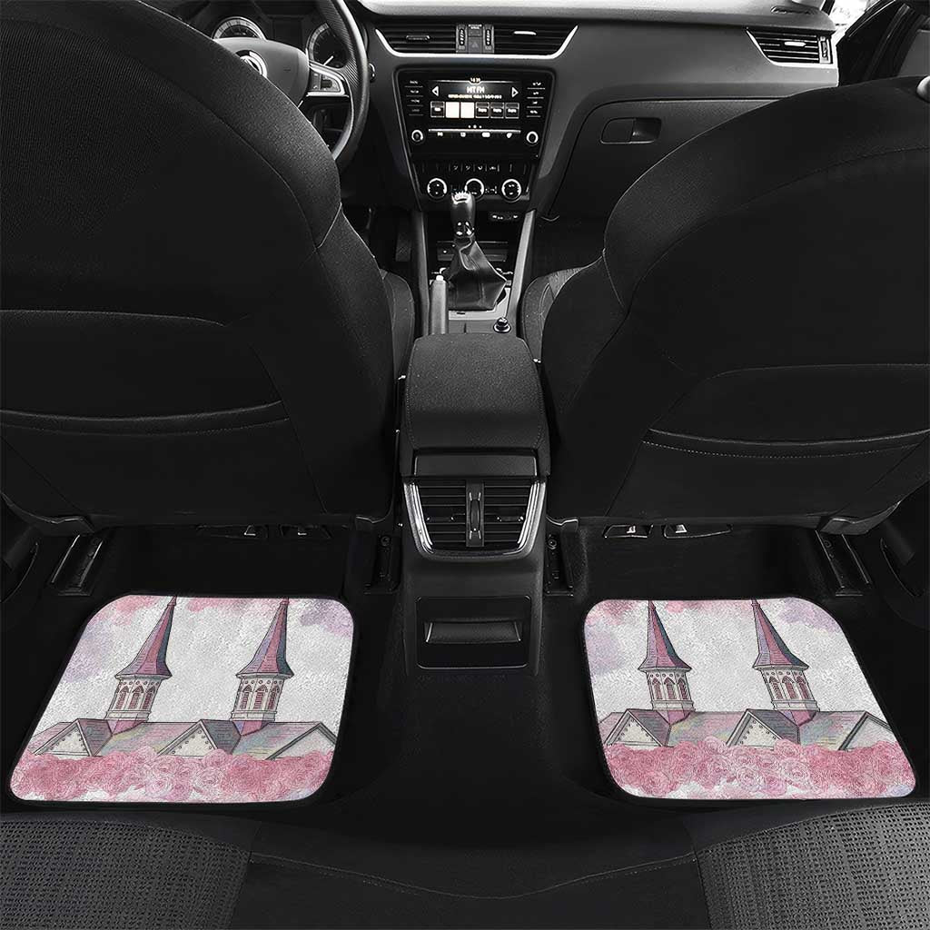 Kentucky Horse Racing Personalized Car Mats Churchill Downs Roses Pastel Pink