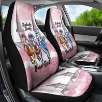Kentucky Horse Racing Personalized Car Seat Cover Churchill Downs Roses Pastel Pink