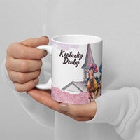 Kentucky Horse Racing Personalized Ceramic Mug Churchill Downs Roses Pastel Pink