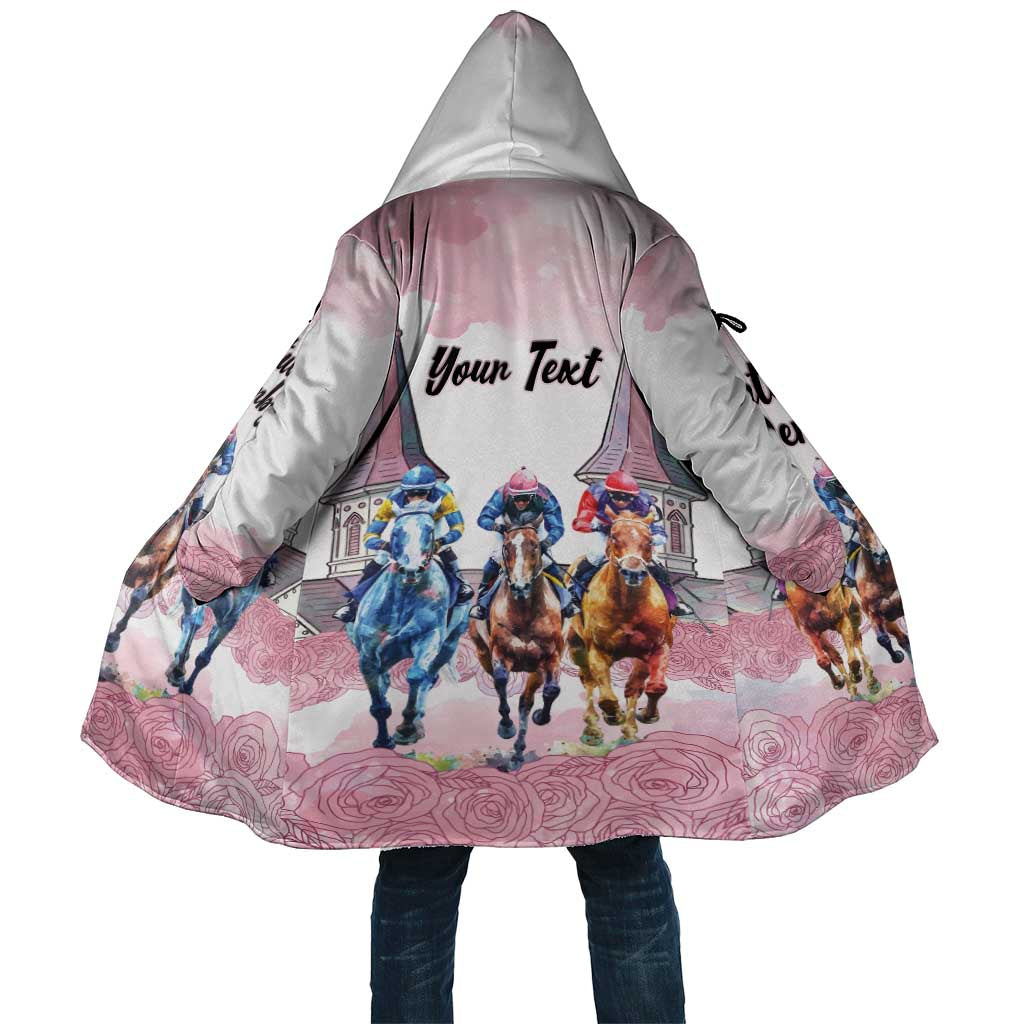 Kentucky Horse Racing Personalized Cloak Churchill Downs Roses Pastel Pink