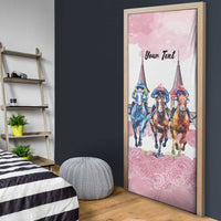 Kentucky Horse Racing Personalized Door Cover Churchill Downs Roses Pastel Pink