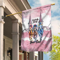 Kentucky Horse Racing Personalized Garden Flag Churchill Downs Roses Pastel Pink