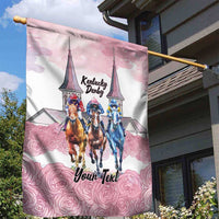 Kentucky Horse Racing Personalized Garden Flag Churchill Downs Roses Pastel Pink