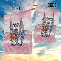 Kentucky Horse Racing Personalized Garden Flag Churchill Downs Roses Pastel Pink