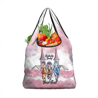 Kentucky Horse Racing Personalized Grocery Bag Churchill Downs Roses Pastel Pink