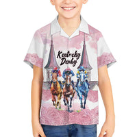 Kentucky Horse Racing Personalized Hawaiian Shirt Churchill Downs Roses Pastel Pink