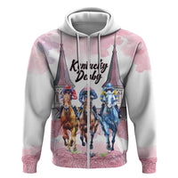 Kentucky Horse Racing Personalized Hoodie Churchill Downs Roses Pastel Pink