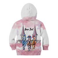 Kentucky Horse Racing Personalized Kid Hoodie Churchill Downs Roses Pastel Pink